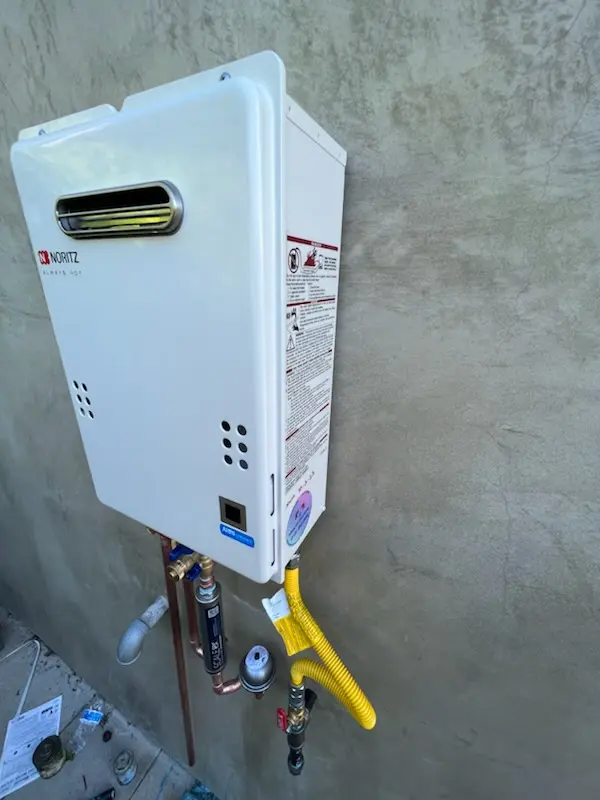 Tankless water heater installation for Sav-Mor homes